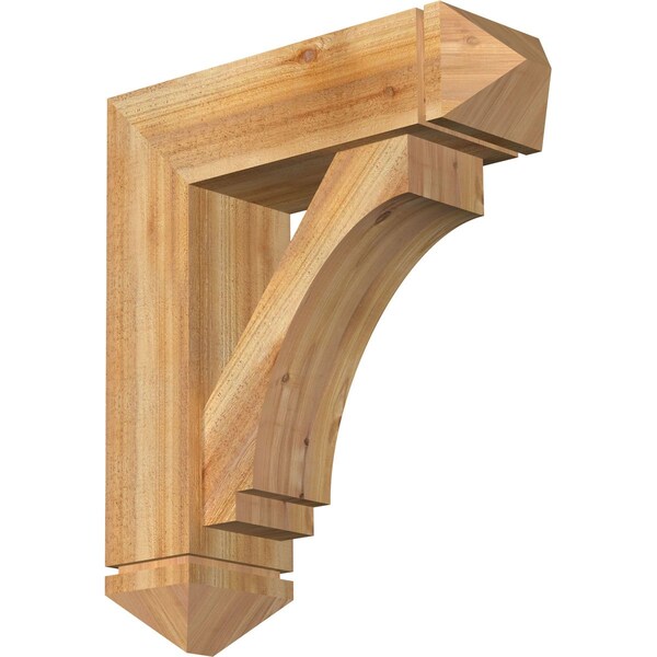Ekena Millwork Imperial Arts and Crafts Rough Sawn Bracket w/ Offset Brace, Western Red Cedar, 8"W x 26"D x 30"H BKT0806X26X30IMP03RWR - main
